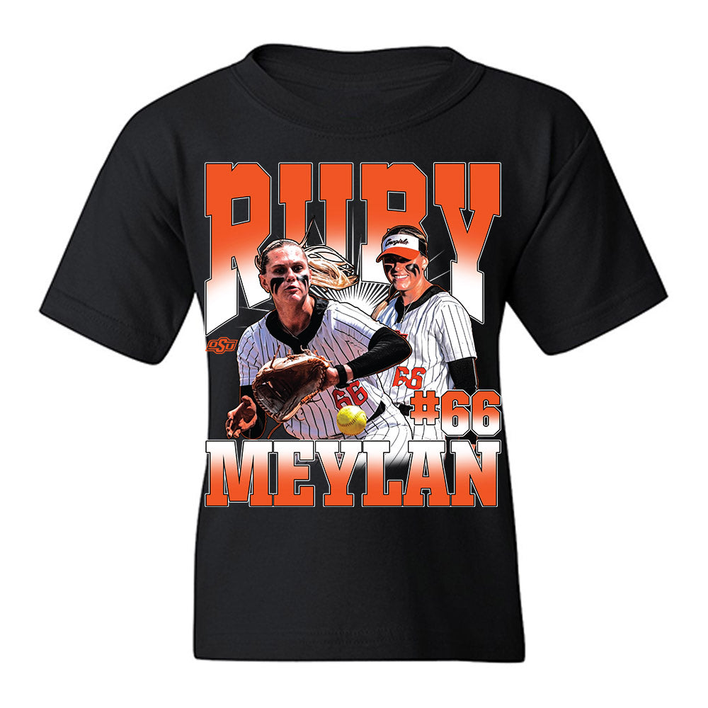 Oklahoma State - NCAA Softball : Ruby Meylan - Collage Youth T-Shirt-0