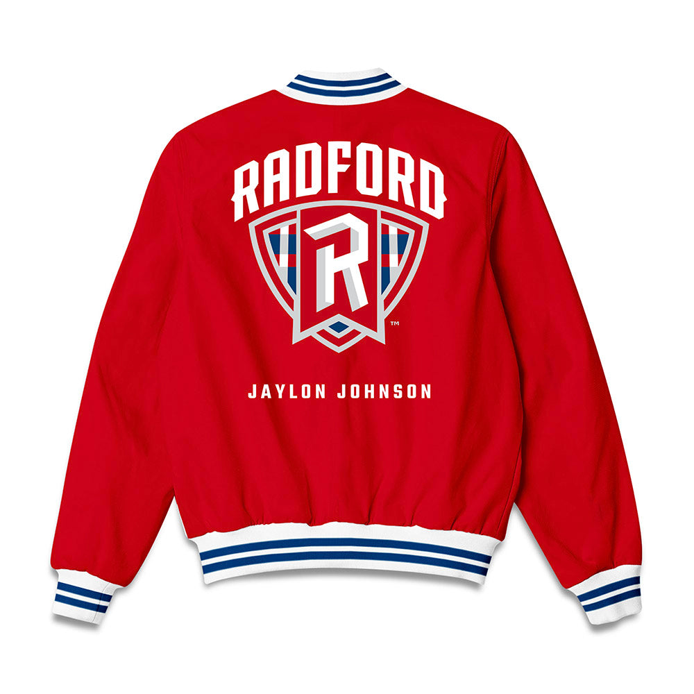 Radford - NCAA Men's Basketball : Jaylon Johnson - Bomber Jacket-1