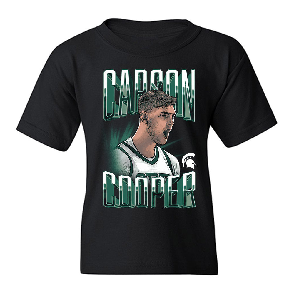 Michigan State - NCAA Men's Basketball : Carson Cooper - Caricature Youth T-Shirt-0