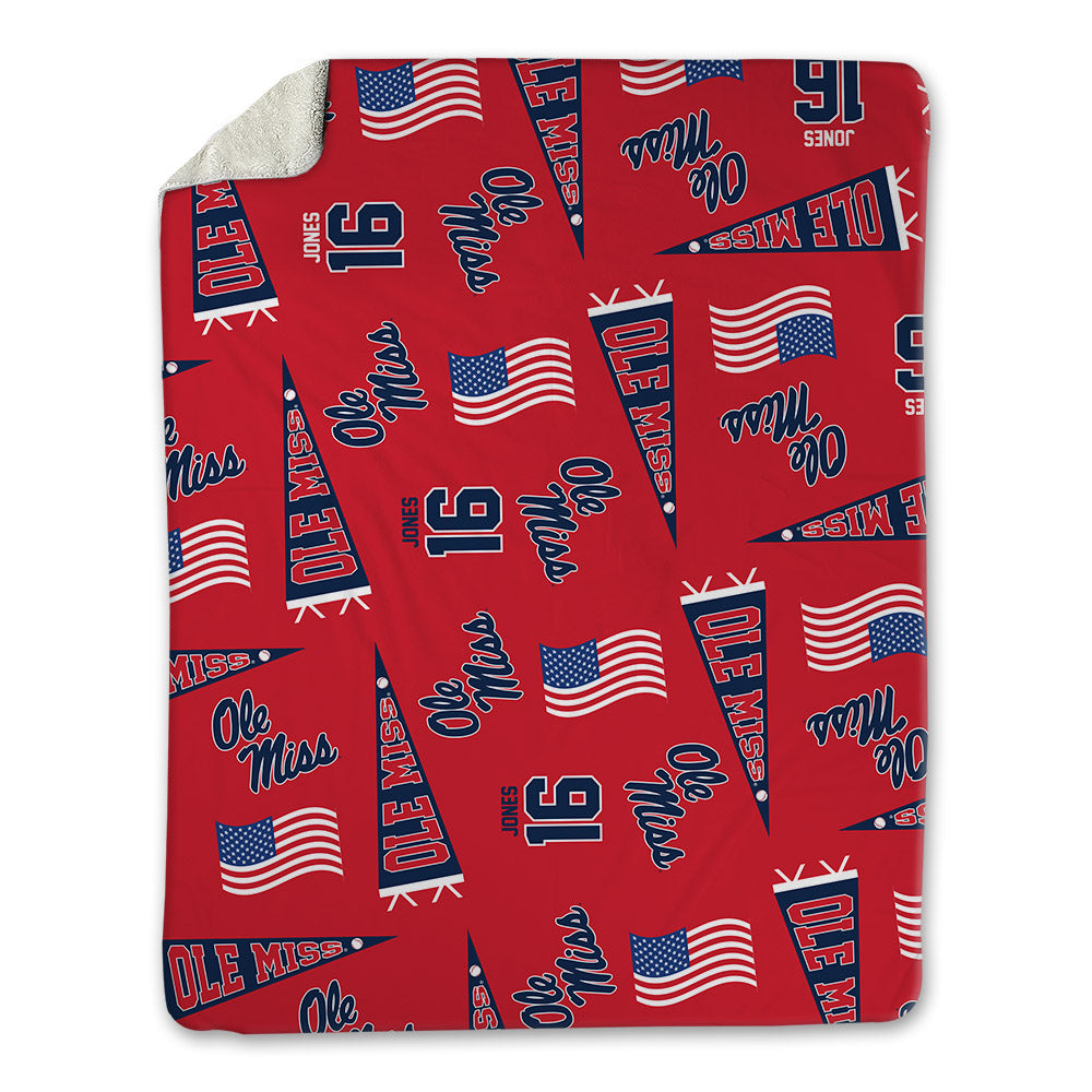 Ole Miss - NCAA Baseball : Brayden Jones - USA Blanket-0