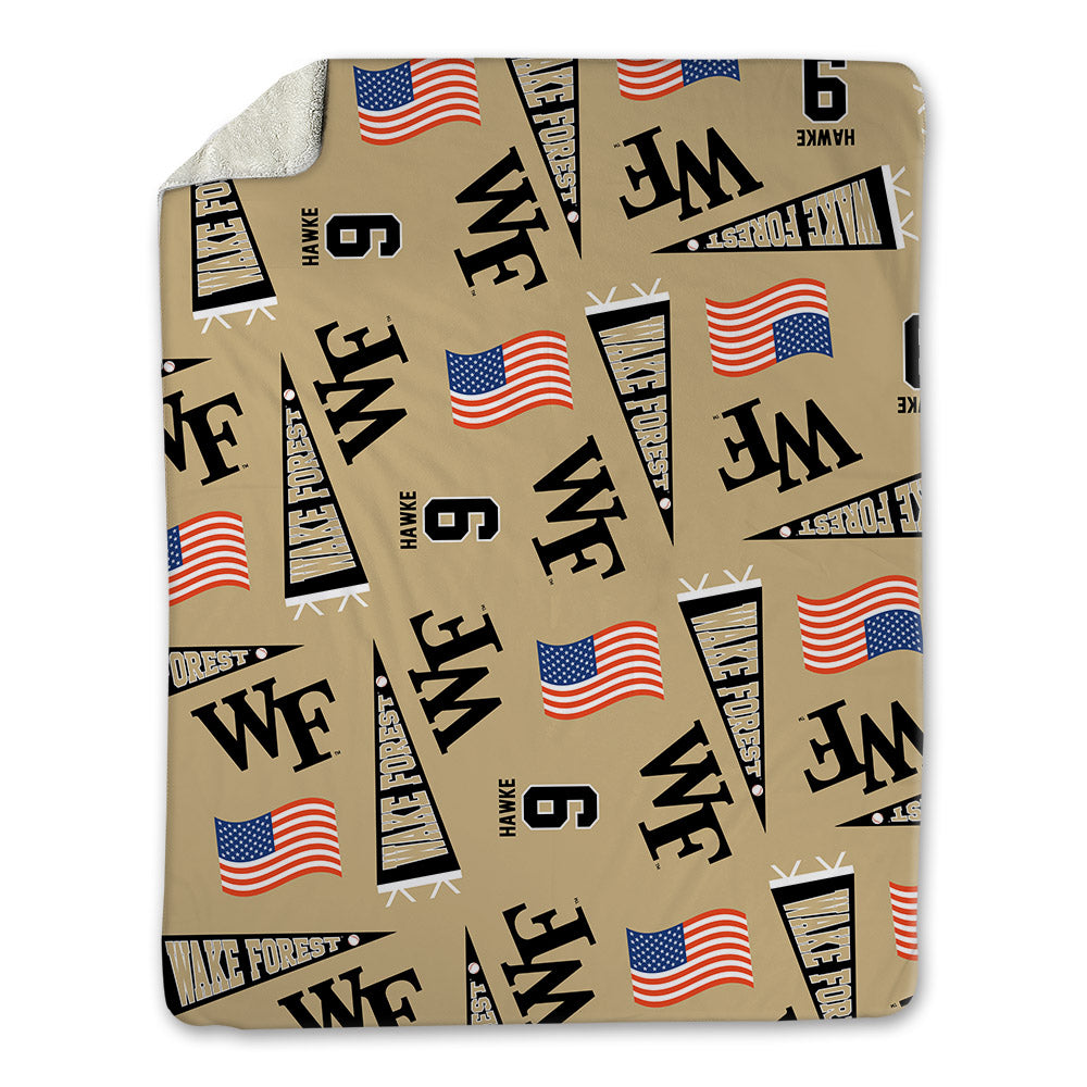 Wake Forest - NCAA Baseball : Austin Hawke - USA Blanket-0