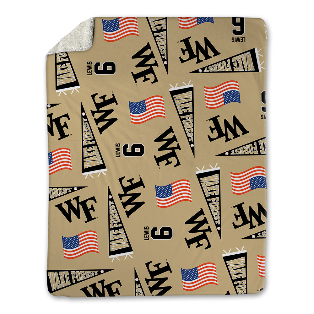 Wake Forest - NCAA Baseball : Kade Lewis - USA Blanket-0