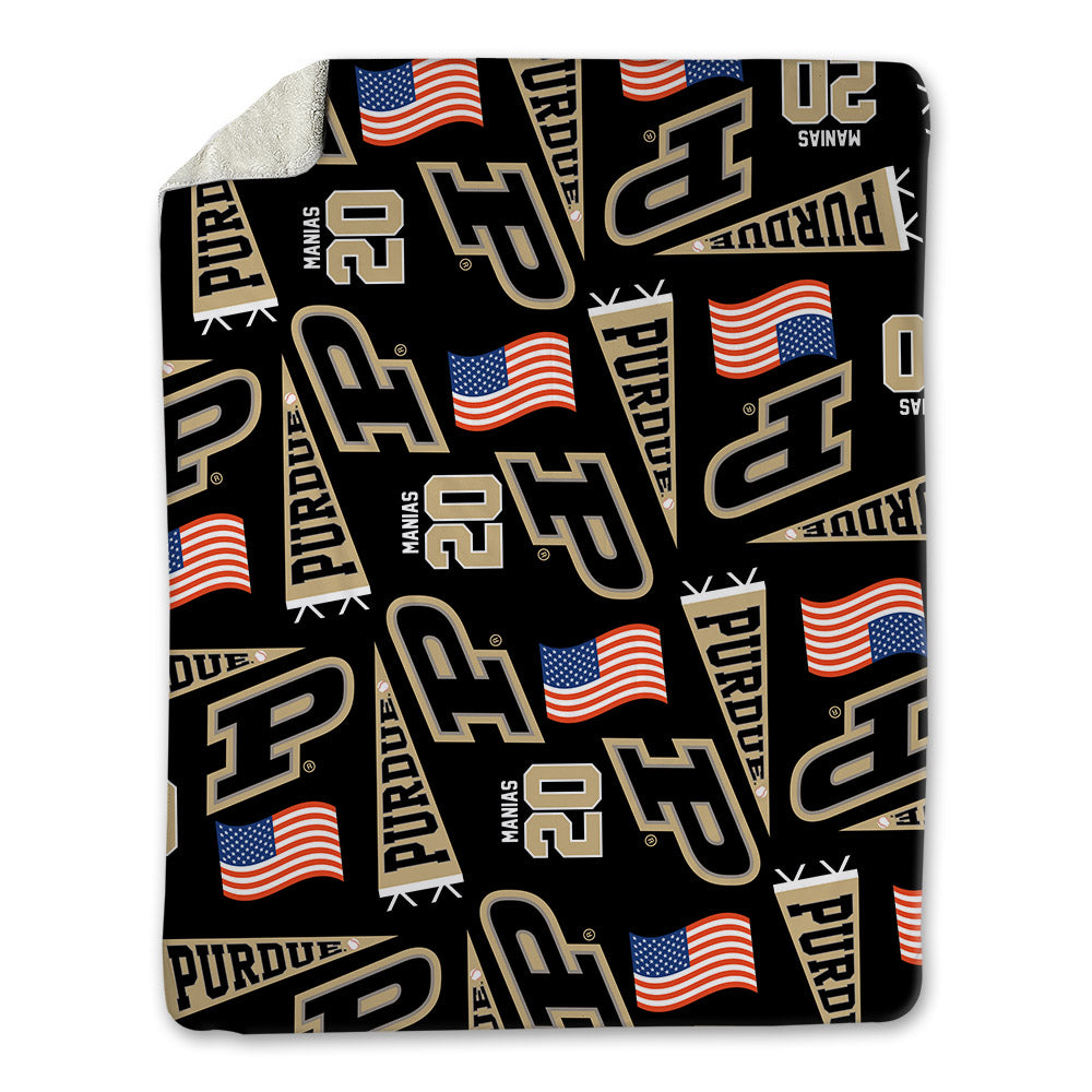 Purdue - NCAA Baseball : Aaron Manias - USA Blanket-0