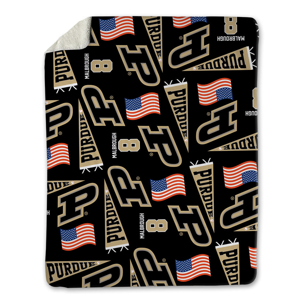 Purdue - NCAA Baseball : Quincy Malbrough - USA Blanket-0