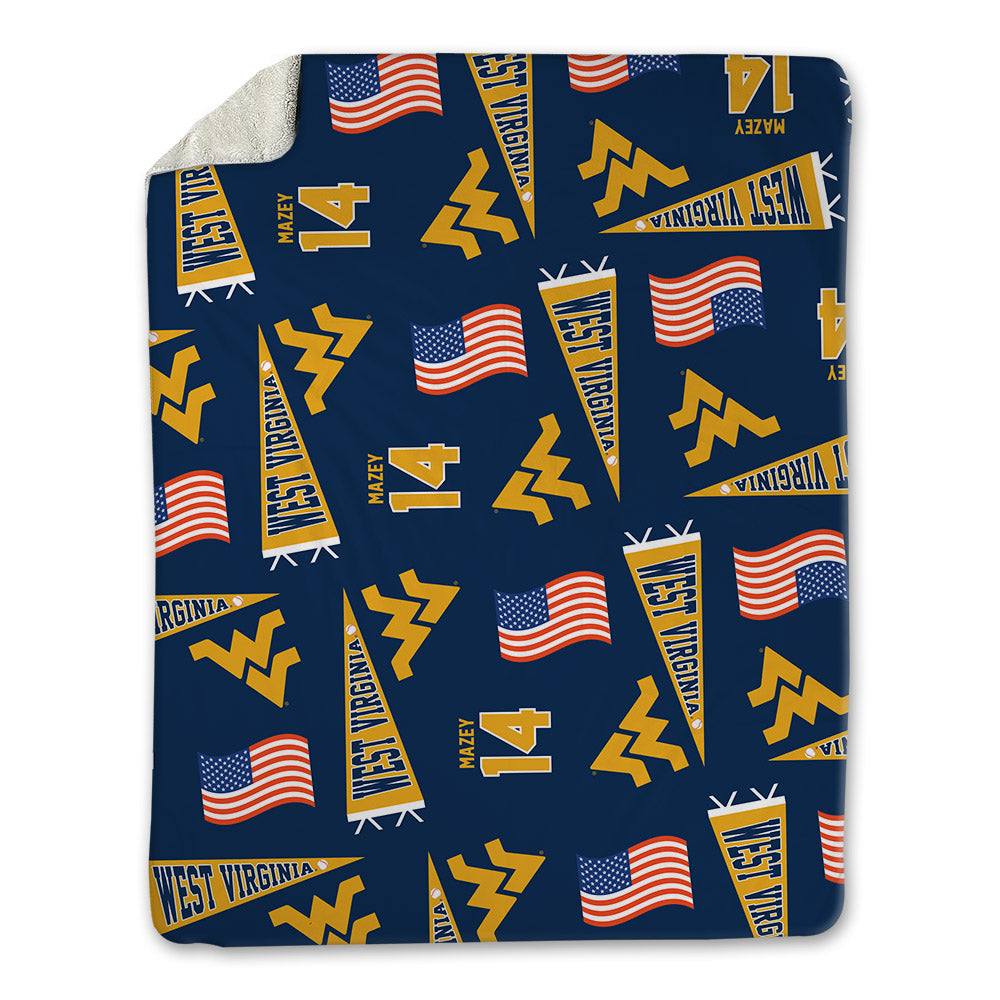 West Virginia - NCAA Baseball : Weston Mazey - USA Blanket-0
