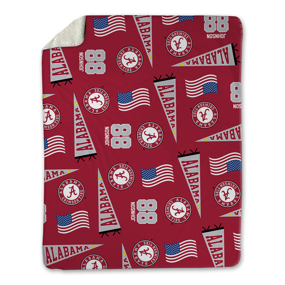 Alabama - NCAA Softball : Lauren Johnson - USA Blanket-0