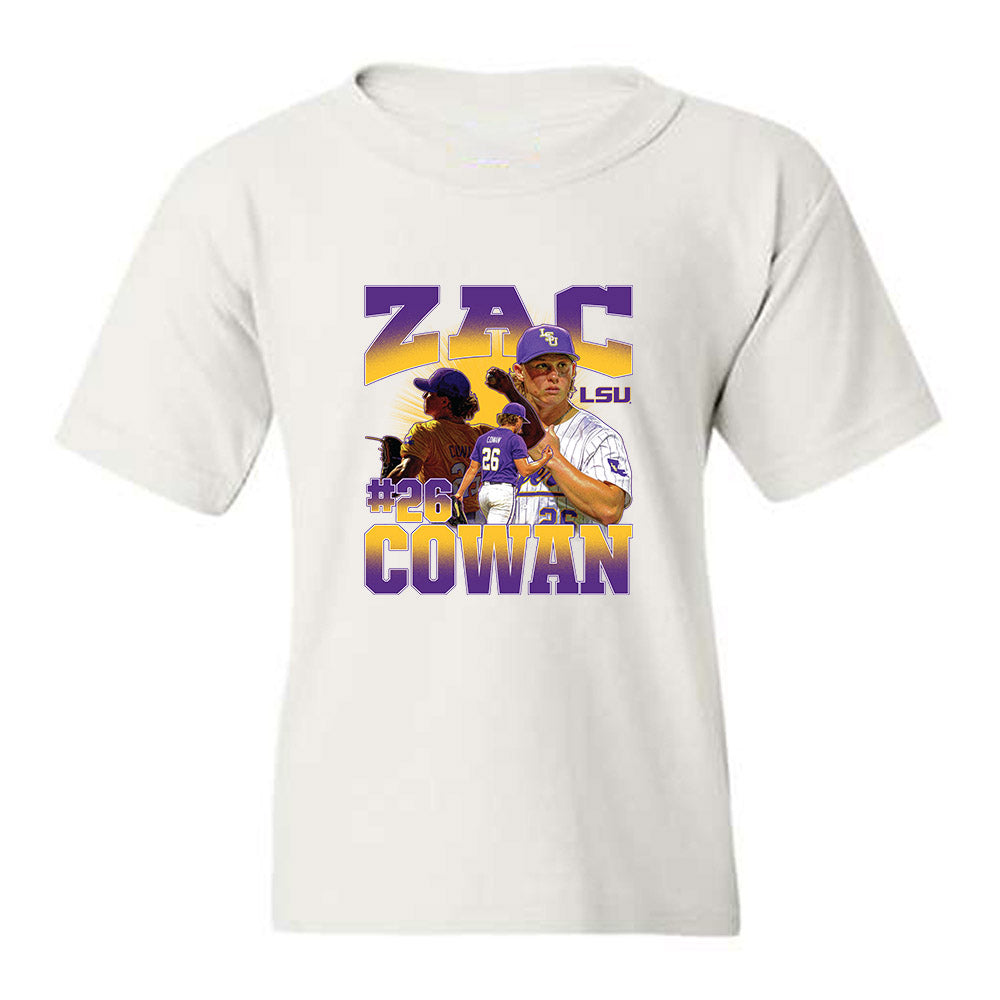 LSU - NCAA Baseball : Zac Cowan - Collage Youth T-Shirt-0