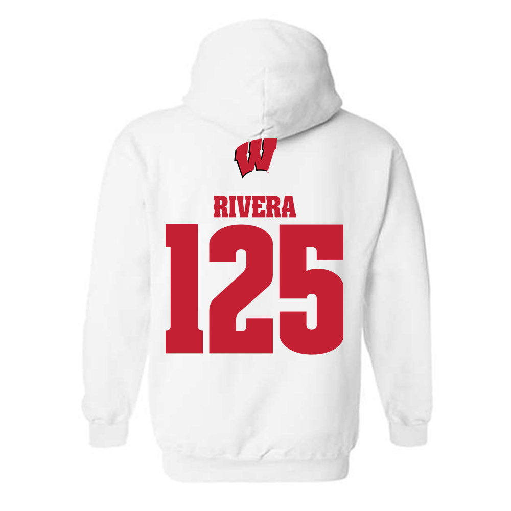 Wisconsin - NCAA Wrestling : Nicolar Rivera - Sports Shersey Hooded Sweatshirt-1