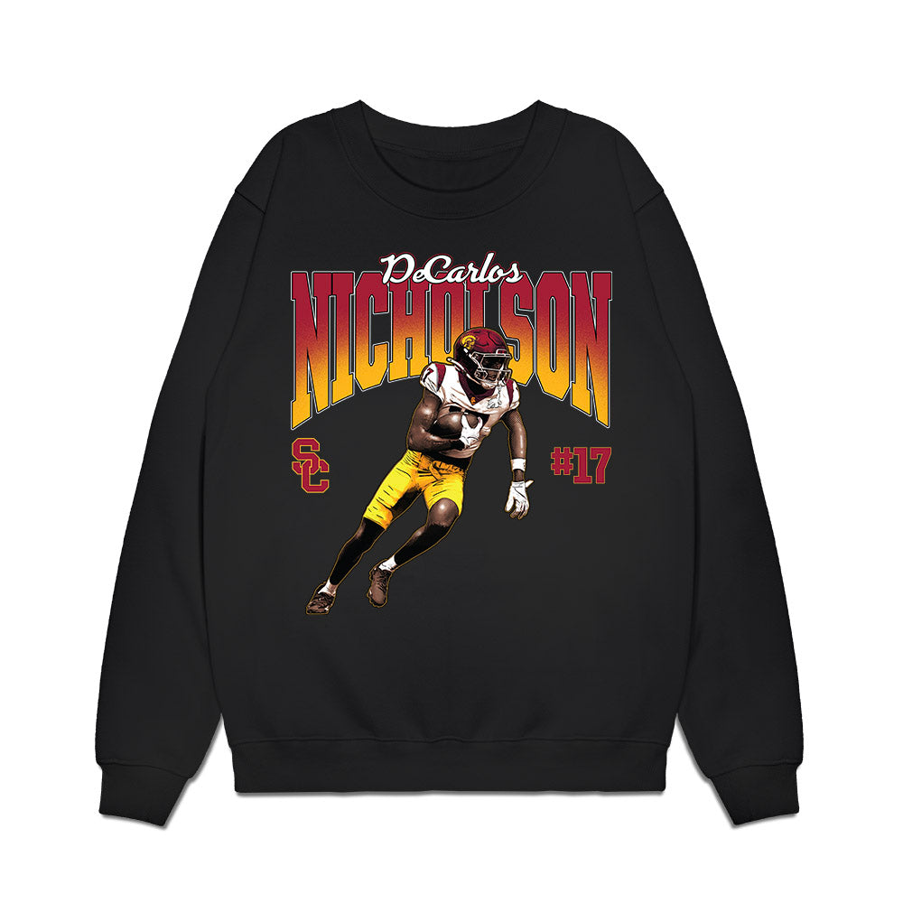 USC - NCAA Football : DeCarlos Nicholson - Caricature Premium Crewneck Sweatshirt-0