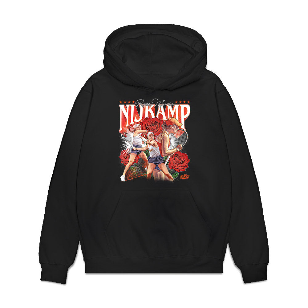 Oklahoma State - NCAA Women's Tennis : Rose Nijkamp - Collage Premium Hooded Sweatshirt-0