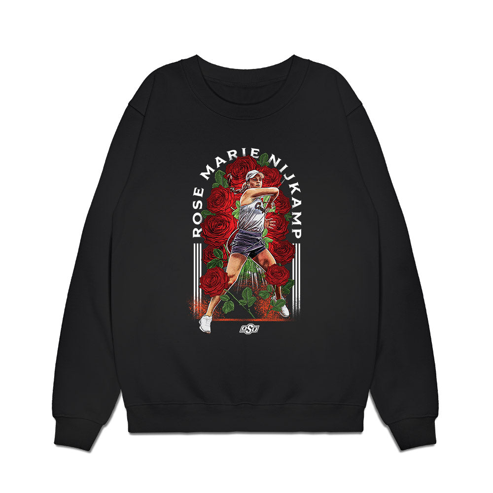 Oklahoma State - NCAA Women's Tennis : Rose Nijkamp - Caricature Premium Crewneck Sweatshirt-0
