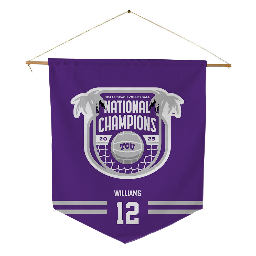 TCU - NCAA Beach Volleyball : Morgan Williams - NCAA® National Champions Pennant - 18" x 21"-0