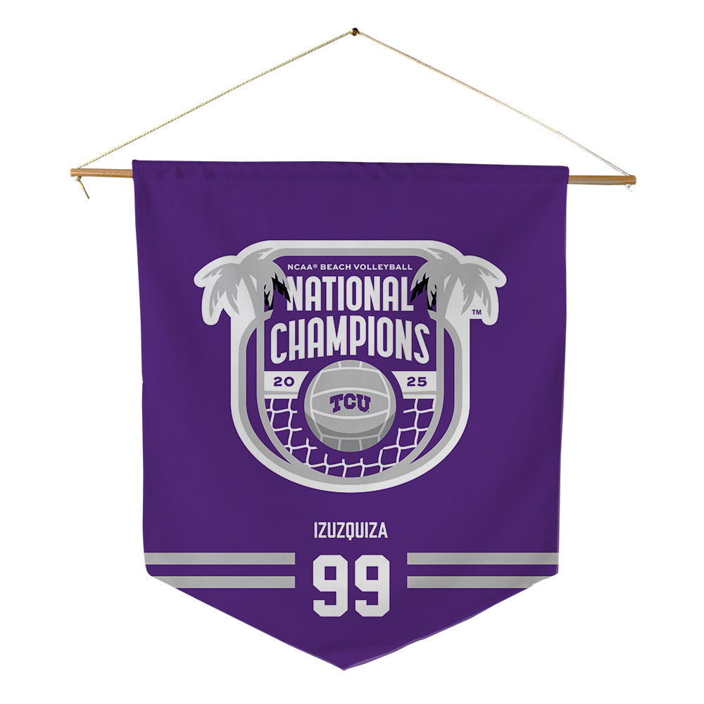 TCU - NCAA Beach Volleyball : Sofia Izuzquiza - NCAA® National Champions Pennant - 18" x 21"-0