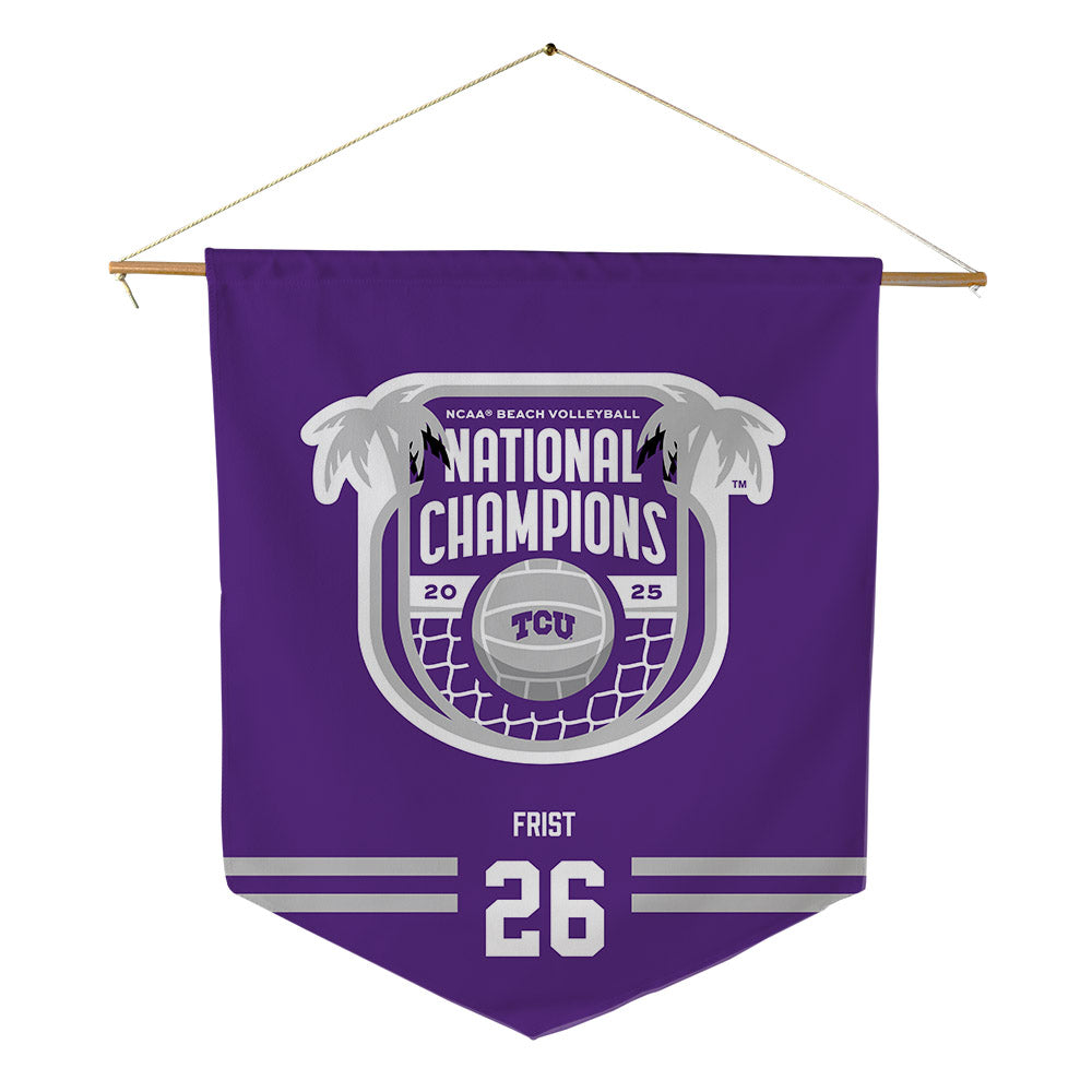 TCU - NCAA Beach Volleyball : Hallie Corinne Frist - NCAA® National Champions Pennant - 18" x 21"-0