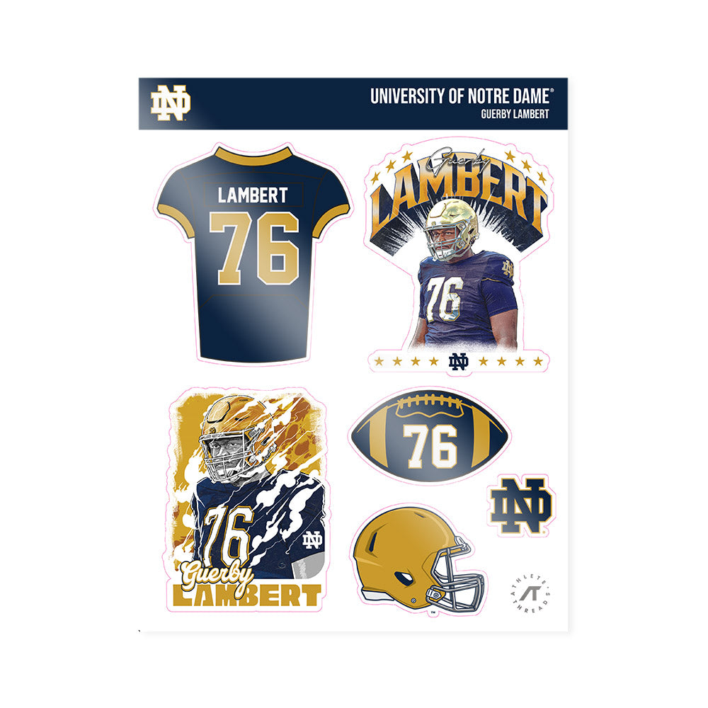 Notre Dame - NCAA Football : Guerby Lambert - Sticker Sheet-0