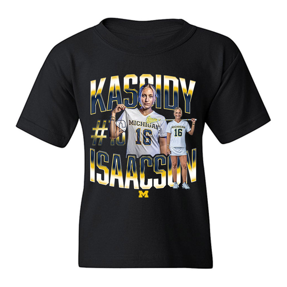 Michigan - NCAA Women's Lacrosse : Kassidy Isaacson - Collage Youth T-Shirt-0