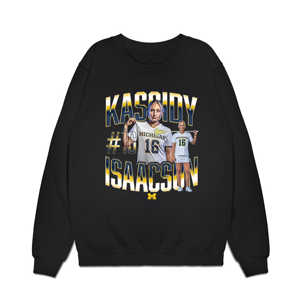 Michigan - NCAA Women's Lacrosse : Kassidy Isaacson - Collage Premium Crewneck Sweatshirt-0