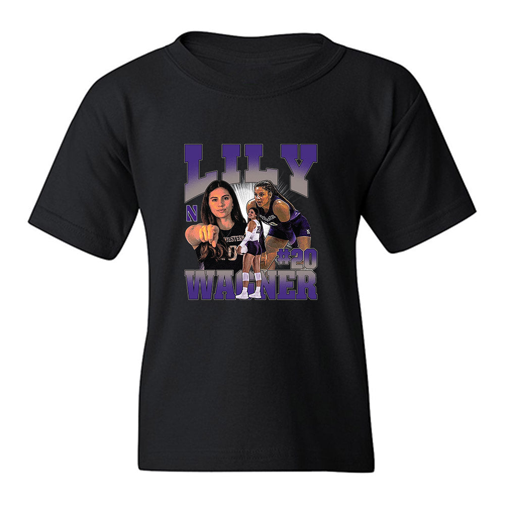 Northwestern - NCAA Women's Volleyball : Lily Wagner - Collage Youth T-Shirt-0