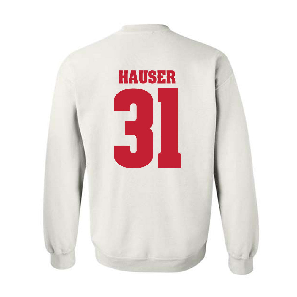 Wisconsin - NCAA Men's Ice Hockey : Daniel Hauser - Classic Shersey Crewneck Sweatshirt-1