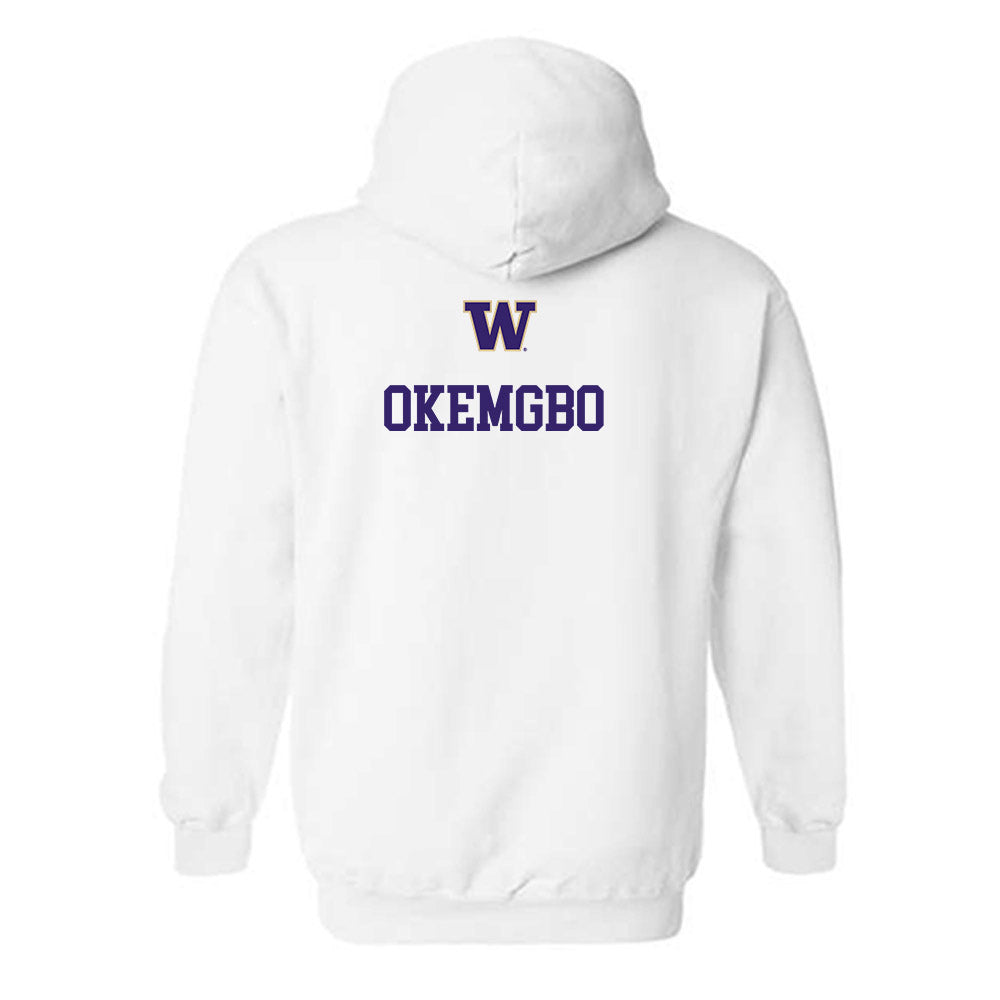 Washington - NCAA Women's Track & Field : Chiche Okemgbo - Sports Shersey Hooded Sweatshirt-1