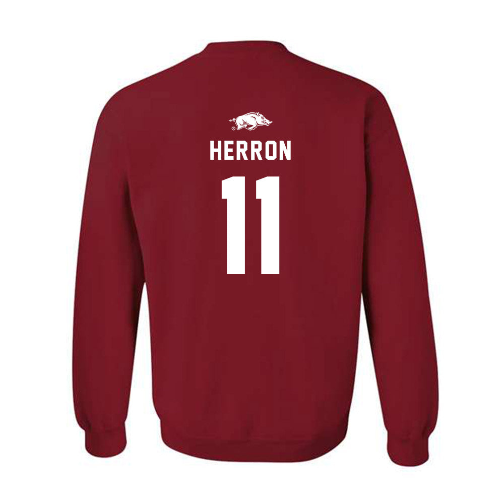 Arkansas - NCAA Softball : Robyn Herron - Replica Shersey Crewneck Sweatshirt-1