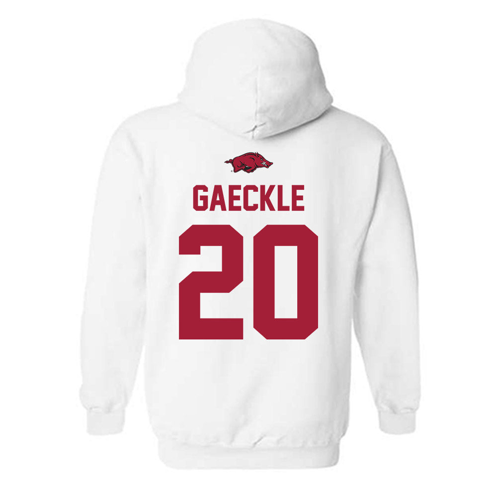 Arkansas - NCAA Baseball : Gabe Gaeckle - Replica Shersey Hooded Sweatshirt-1