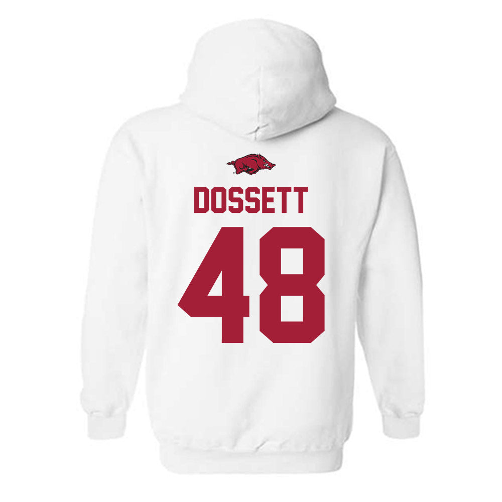 Arkansas - NCAA Baseball : Cooper Dossett - Replica Shersey Hooded Sweatshirt-1