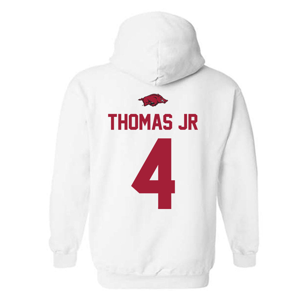 Arkansas - NCAA Baseball : Justin Thomas jr - Replica Shersey Hooded Sweatshirt-1