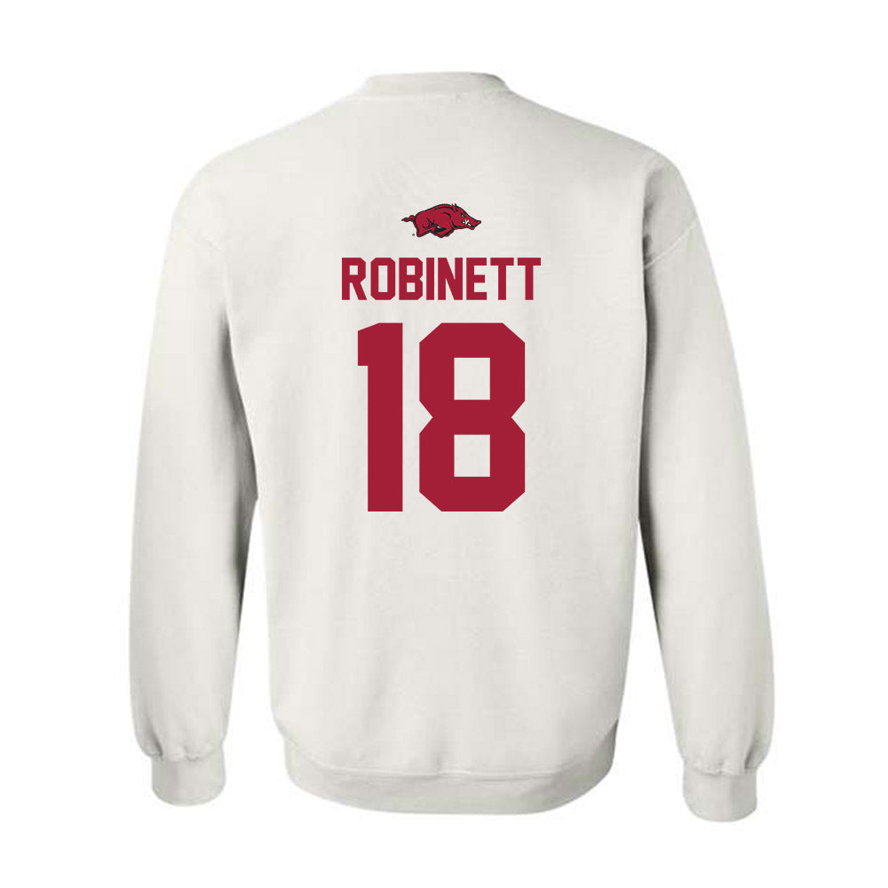 Arkansas - NCAA Baseball : Reese Robinett - Replica Shersey Crewneck Sweatshirt-1