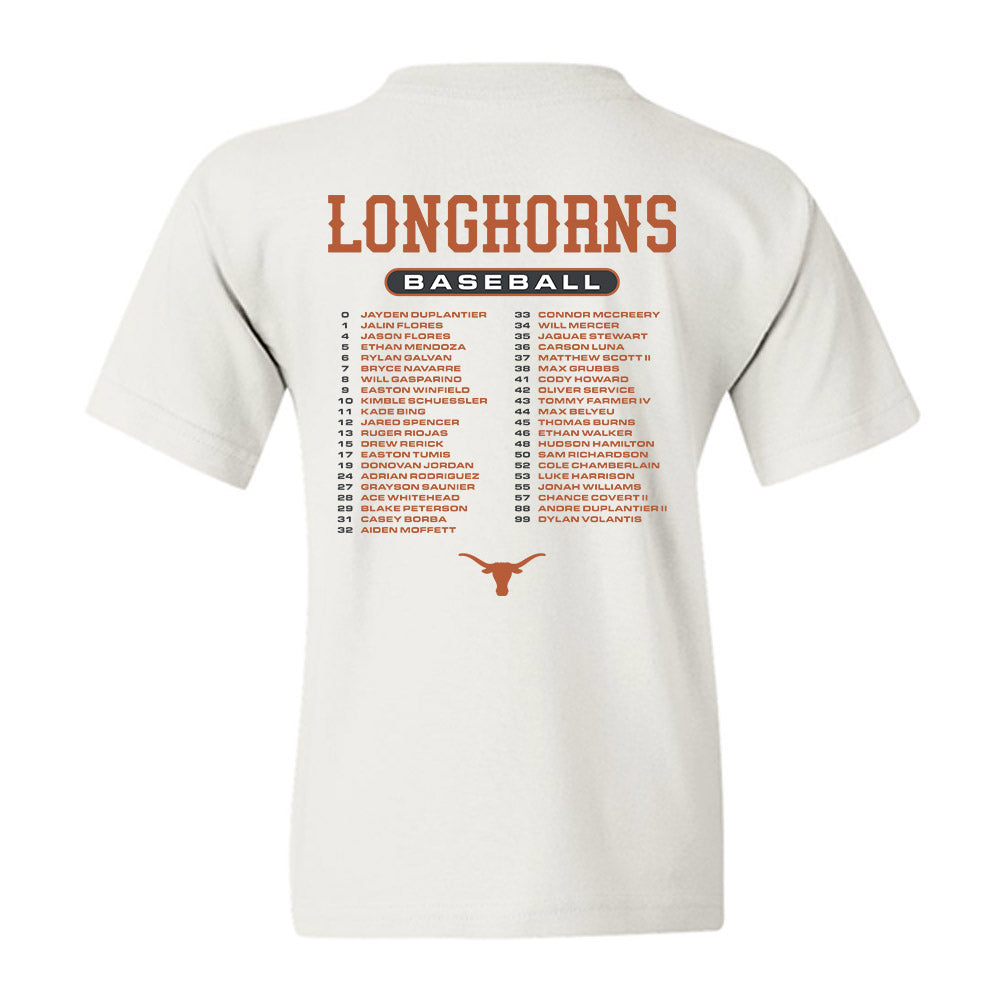 Texas - NCAA Baseball : - Roster Youth T-Shirt-1