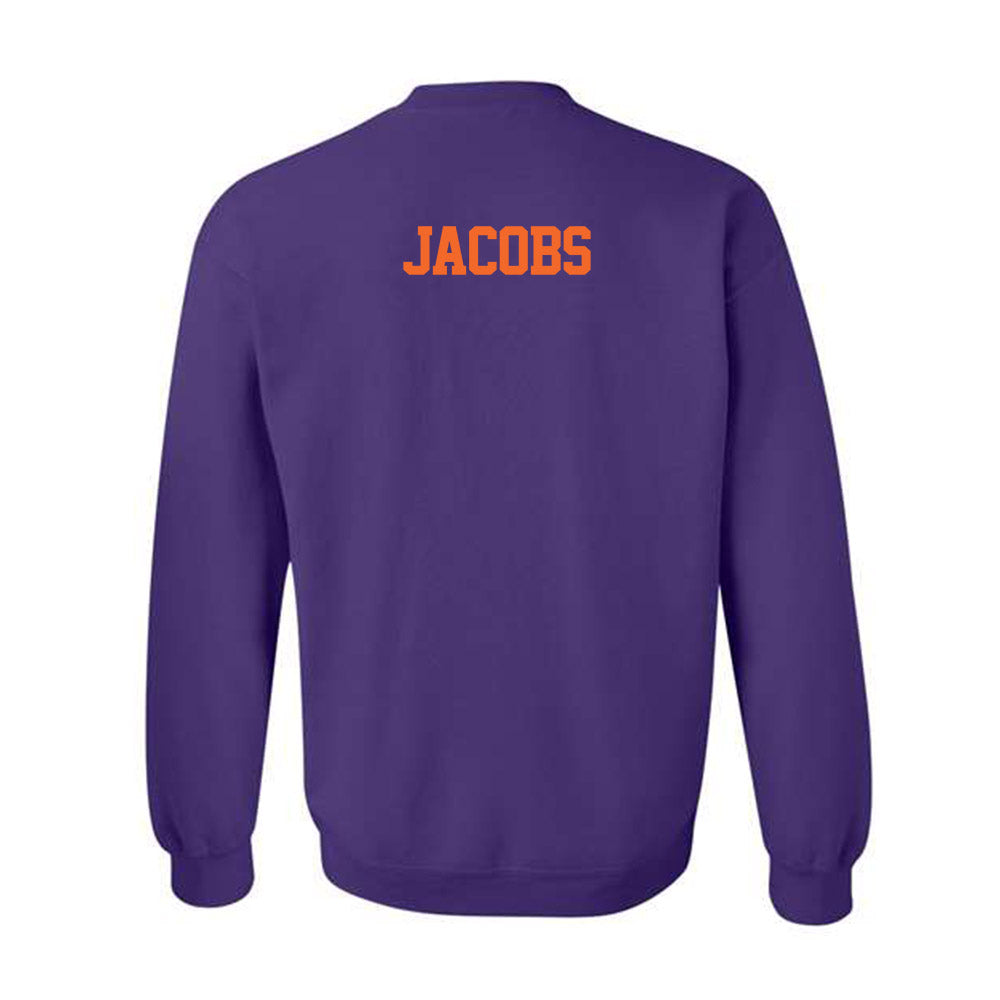 Clemson - NCAA Baseball : Austin Jacobs - Purple NCAA® Shersey Crewneck Sweatshirt-1