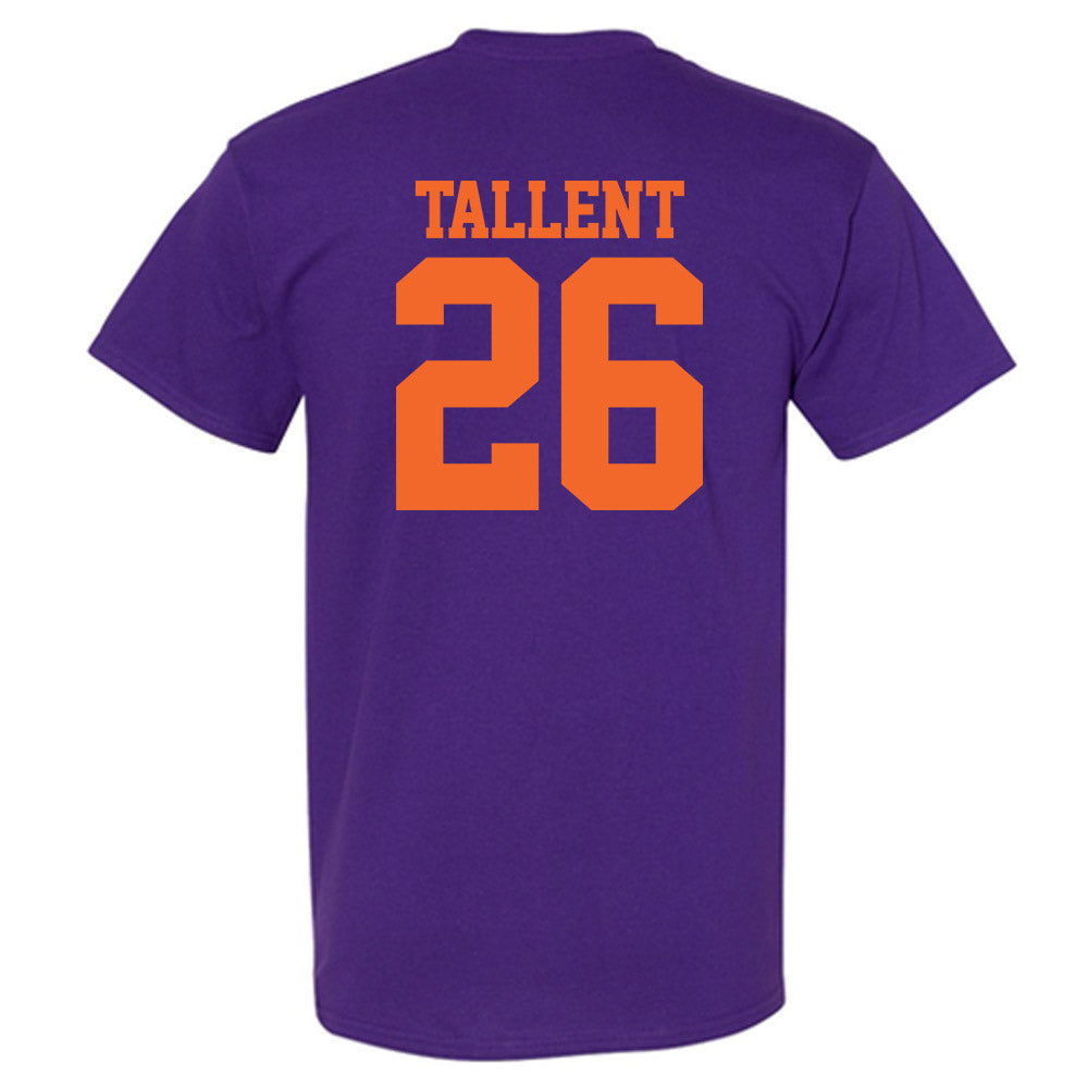 Clemson - NCAA Baseball : Casey Tallent - Purple NCAA® Shersey T-Shirt-1