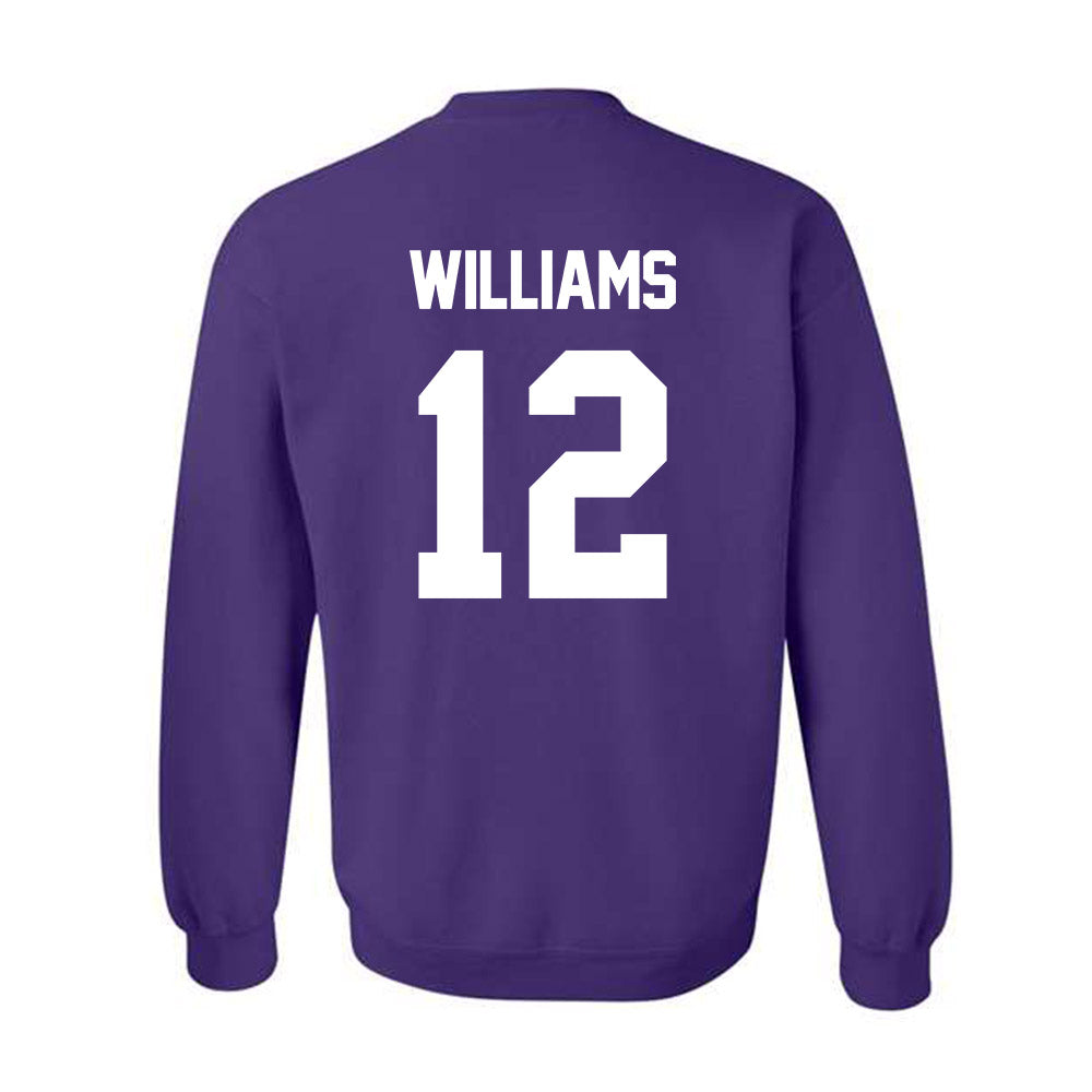 TCU - NCAA Beach Volleyball : Morgan Williams - Crowned Frog Crewneck Sweatshirt-1