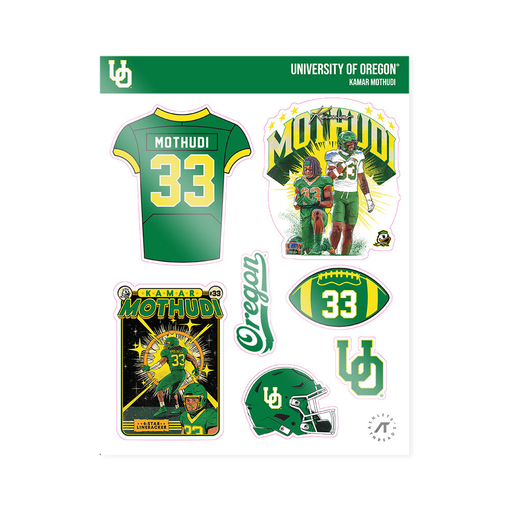 Oregon - NCAA Football : Kamar Mothudi - Sticker Sheet-0
