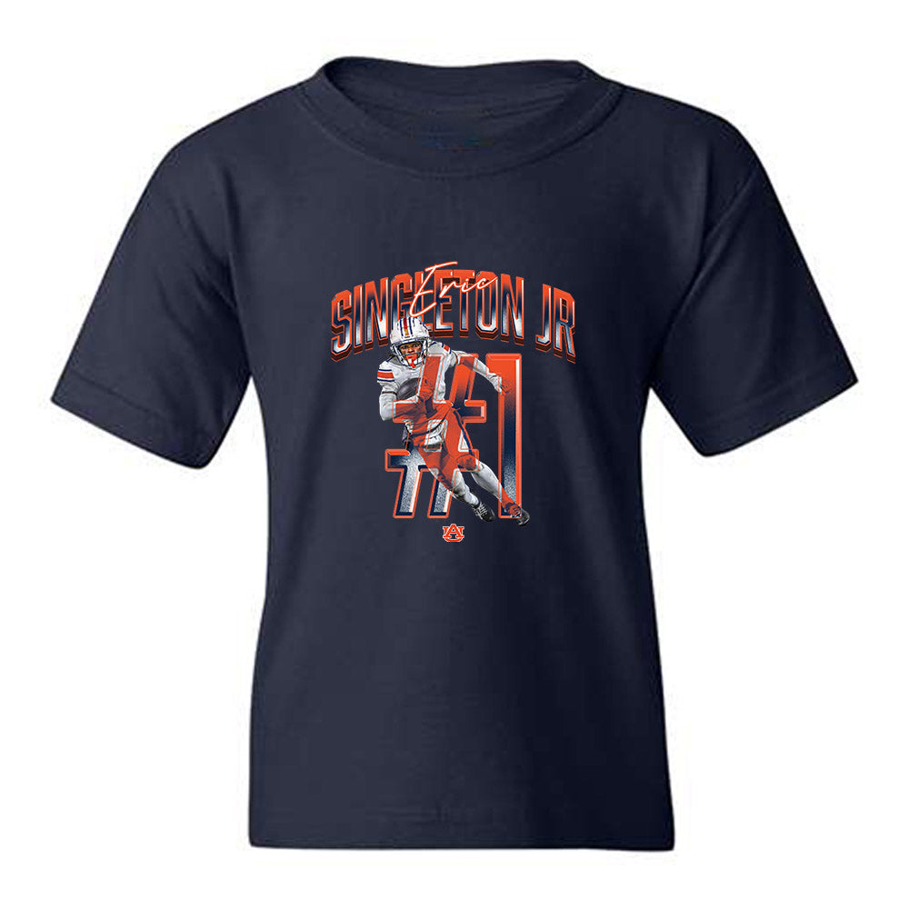 Auburn - NCAA Football : Eric Singleton - Collage Youth T-Shirt-0