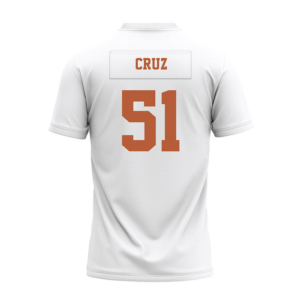 Texas - NCAA Football : Daniel Cruz - White Premium Football Jersey-1
