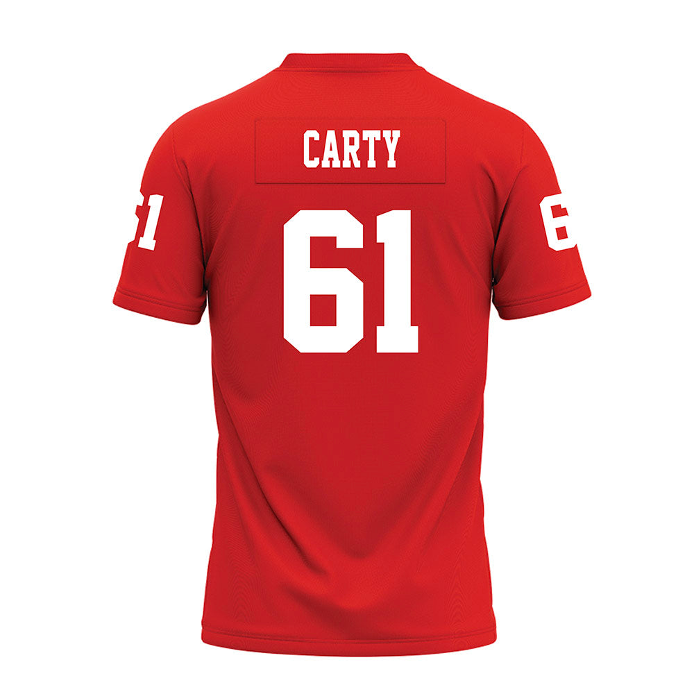 Texas Tech - NCAA Football : Connor Carty - Red Premium Football Jersey-1