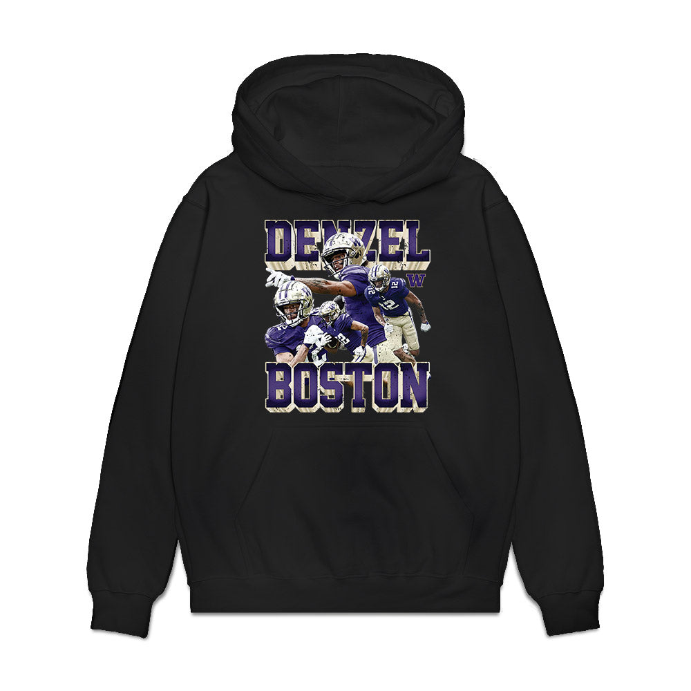 Washington - NCAA Football : Denzel Boston - Collage Premium Hooded Sweatshirt-0
