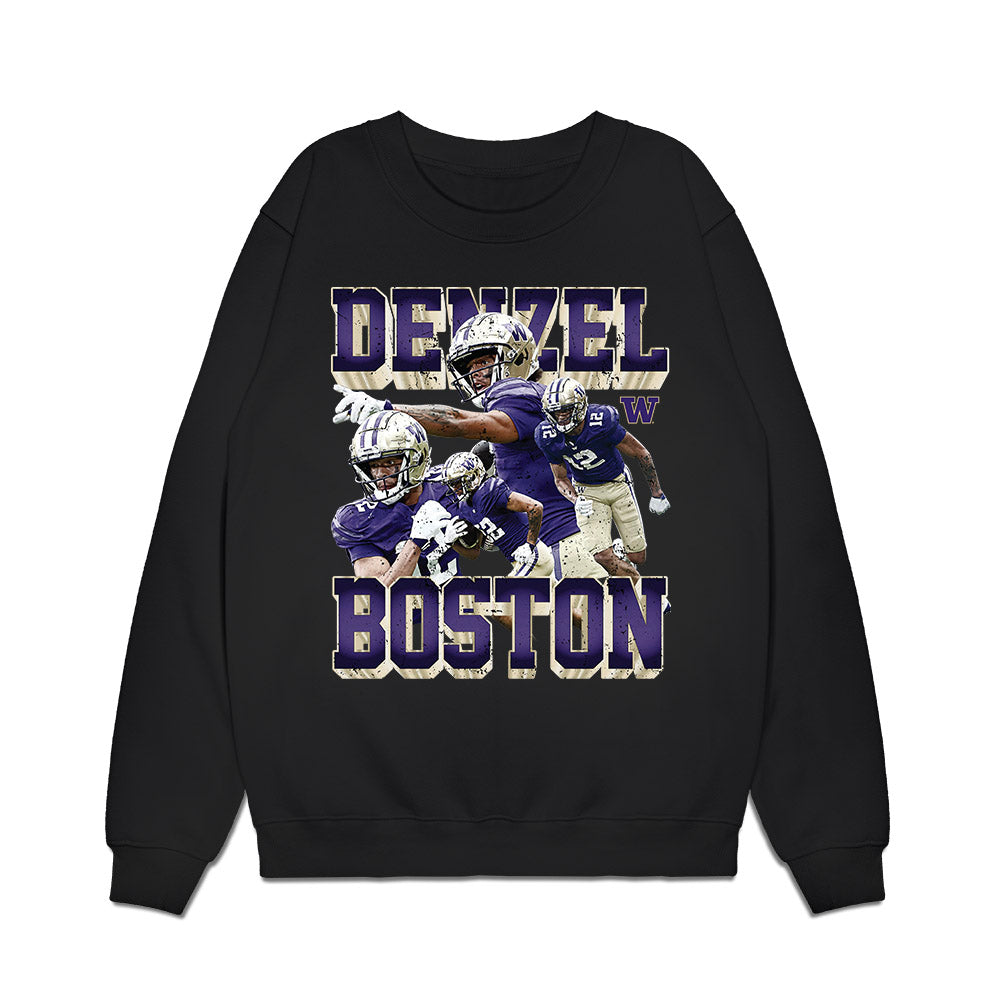 Washington - NCAA Football : Denzel Boston - Collage Premium Crewneck Sweatshirt-0