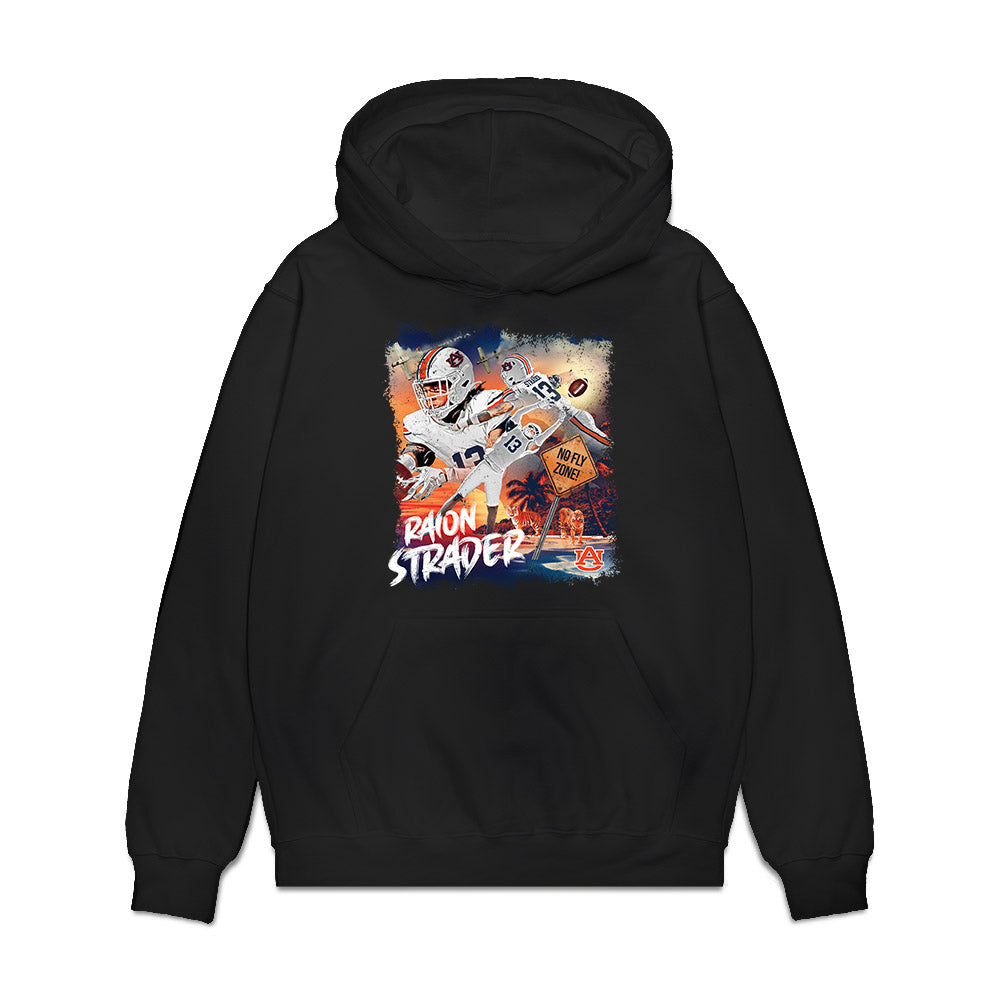 Auburn - NCAA Football : Raion Strader - Collage Premium Hooded Sweatshirt-0