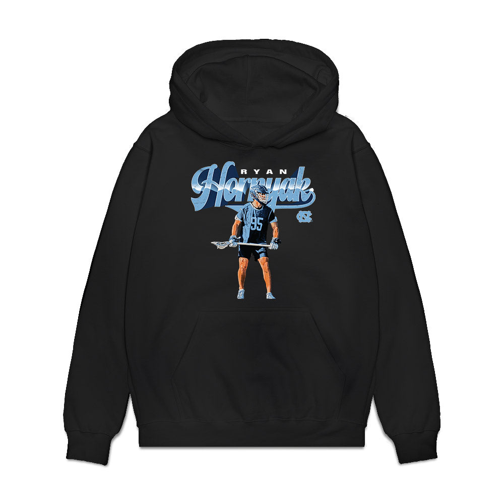 UNC - NCAA Men's Lacrosse : Ryan Hornyak - Collage Premium Hooded Sweatshirt-0