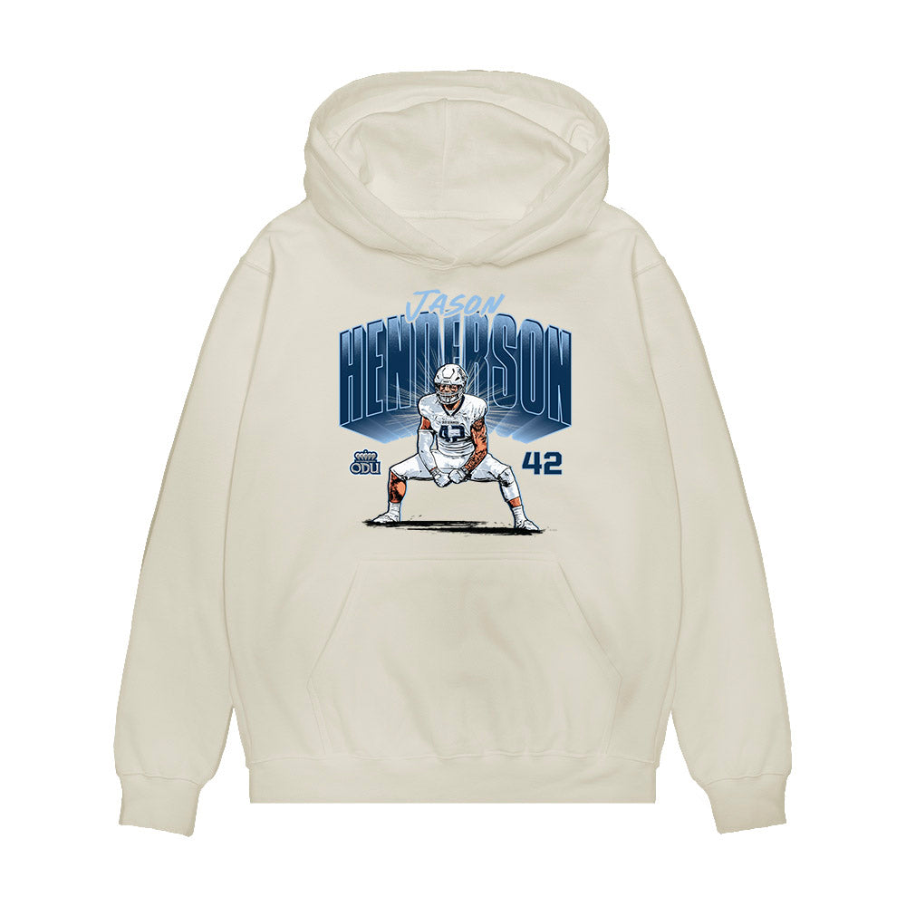 Old Dominion - NCAA Football : Jason Henderson - Caricature Premium Hooded Sweatshirt-0