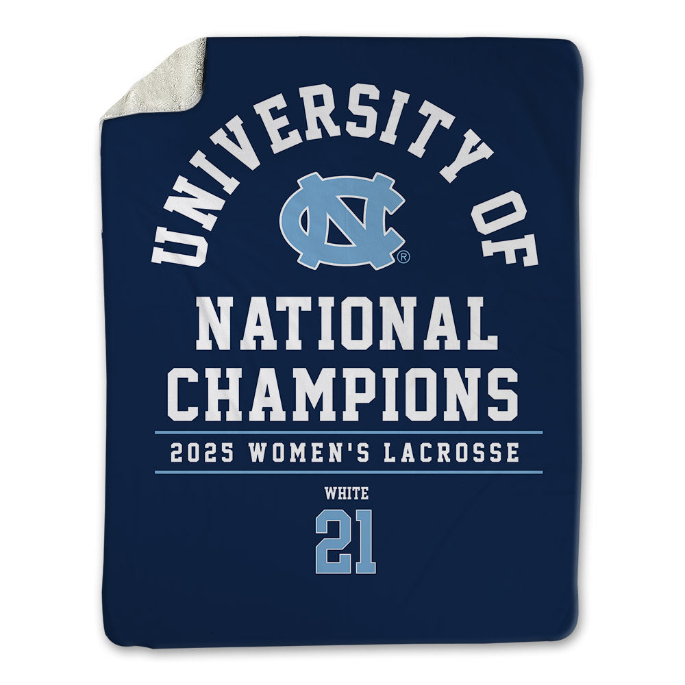 UNC - NCAA Women's Lacrosse : Marissa White - NCAA® Champions Blanket-0