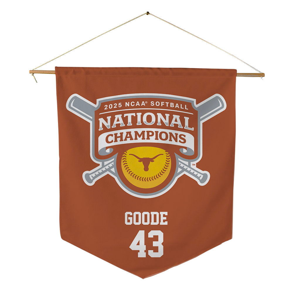 Texas - NCAA Softball : Leighann Goode - NCAA® Pennant - 18" x 21"-0
