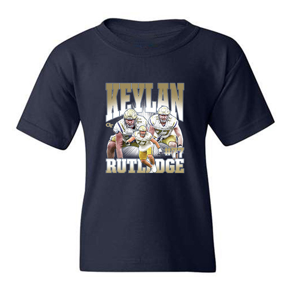 Georgia Tech - NCAA Football : Keylan Rutledge - Collage Youth T-Shirt-0