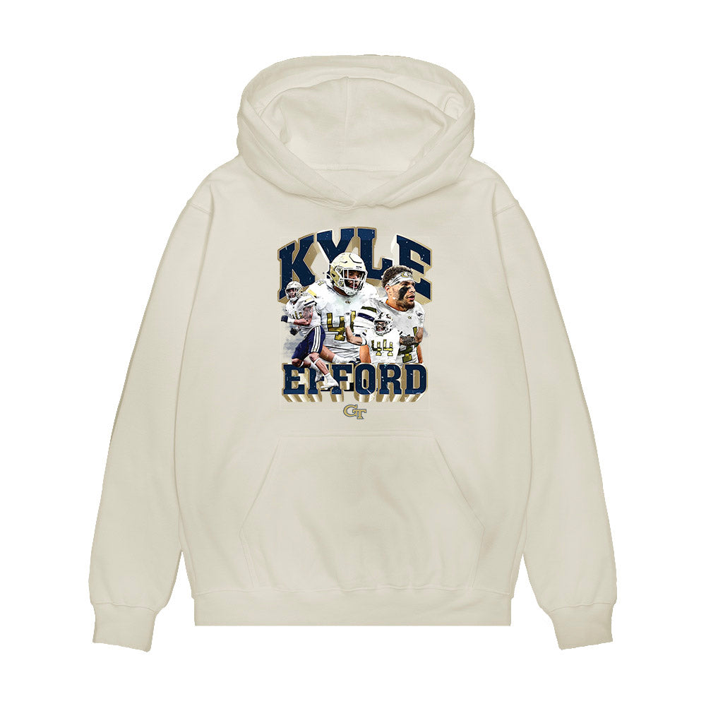 Georgia Tech - NCAA Football : Kyle Efford - Collage Premium Hooded Sweatshirt-0