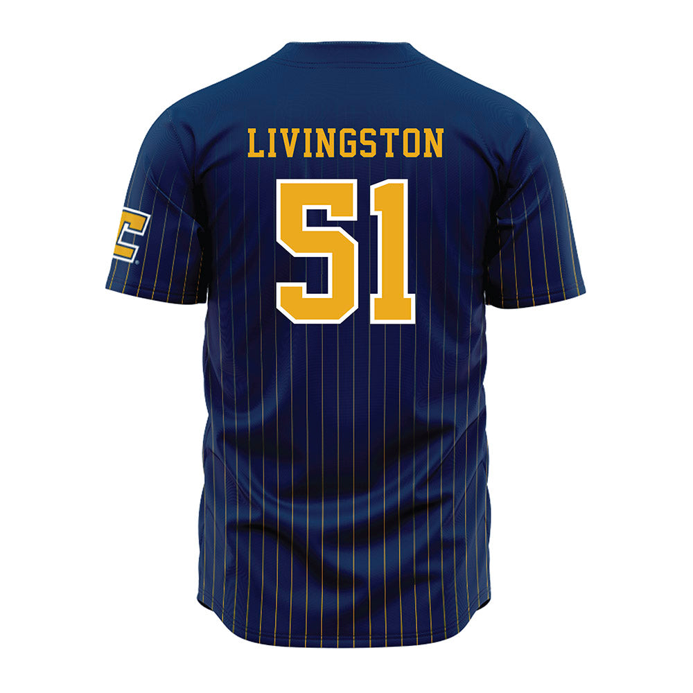 UTC - NCAA Football : Noah Livingston - Blue Jersey-1