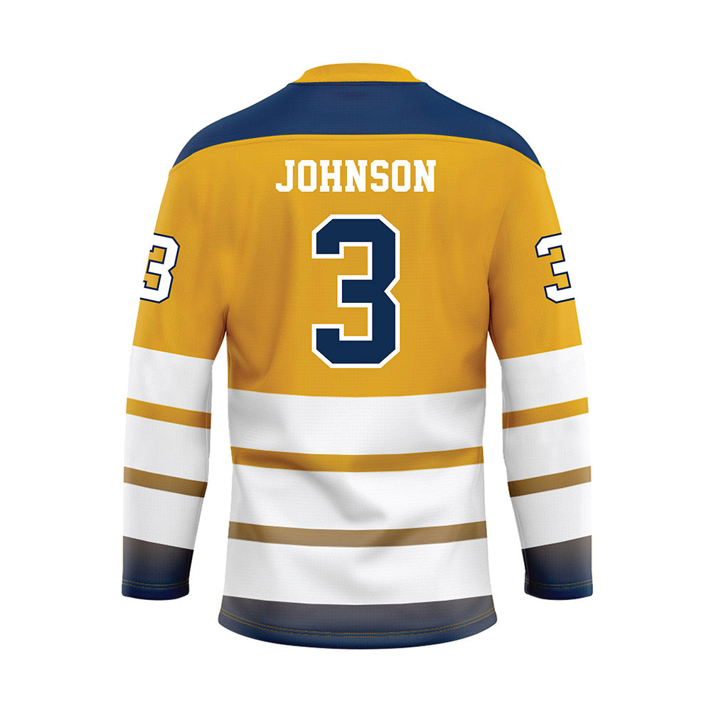 UTC - NCAA Men's Basketball : Jikari Johnson - Gold Hockey Jersey-1