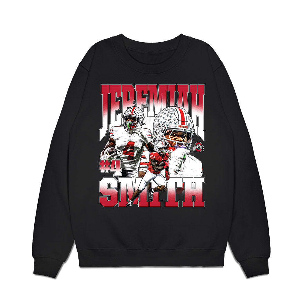 Ohio State - NCAA Football : Jeremiah Smith - Caricature Premium Crewneck Sweatshirt-0