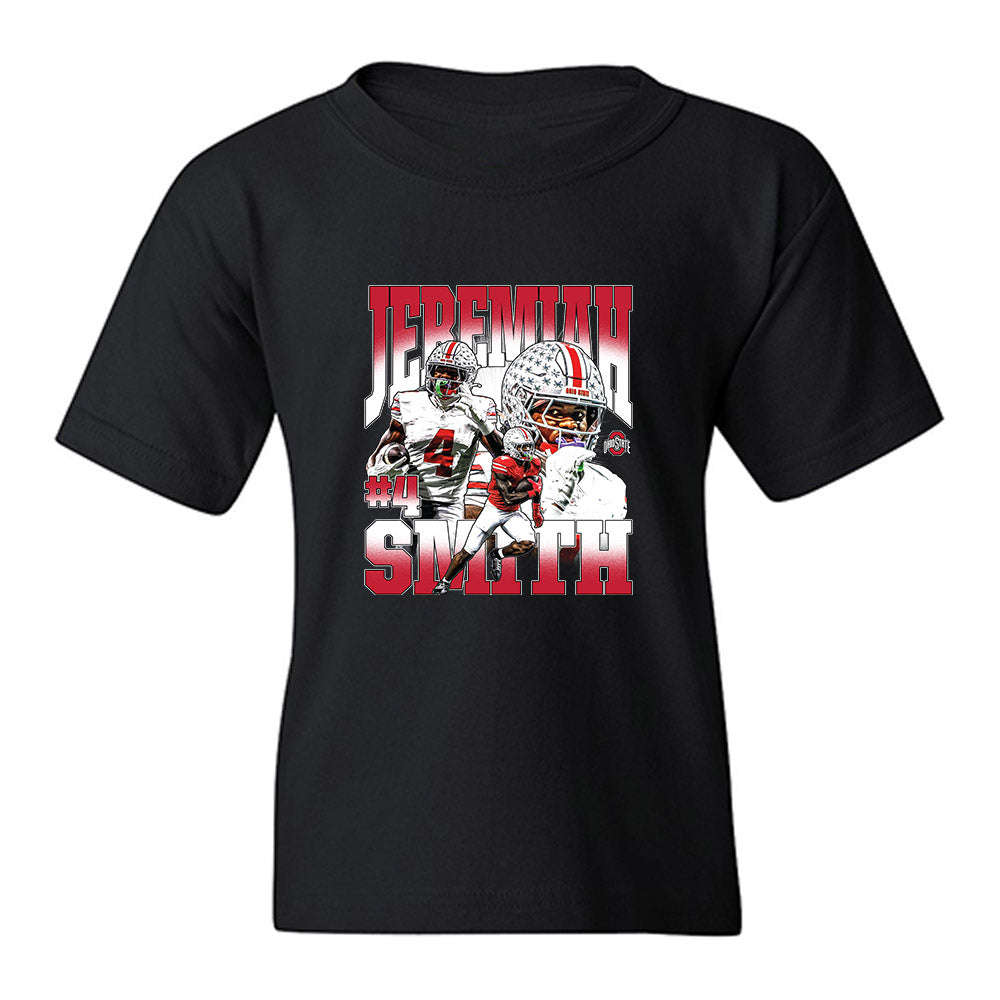 Ohio State - NCAA Football : Jeremiah Smith - Caricature Youth T-Shirt-0